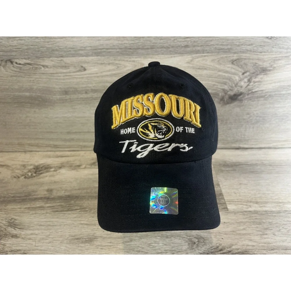 Vintage Mizzou Missouri Tigers Strapback Hat NWT Adjustable Mens Black Yellow